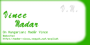 vince madar business card